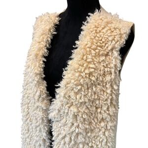 Penny Lane Faux Fur Vest Vegan Sherpa Y2K Boho Chunky Women's 1X 16-18 Terra Sky